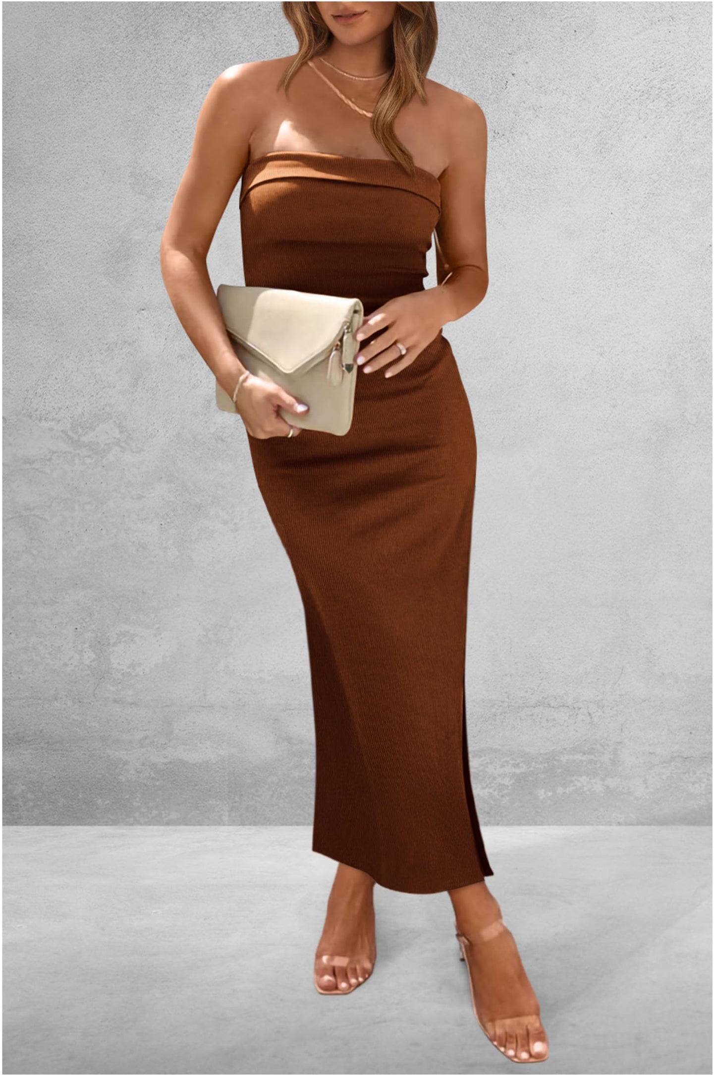 Effortlessly Chic Slit Tube Midi Dress