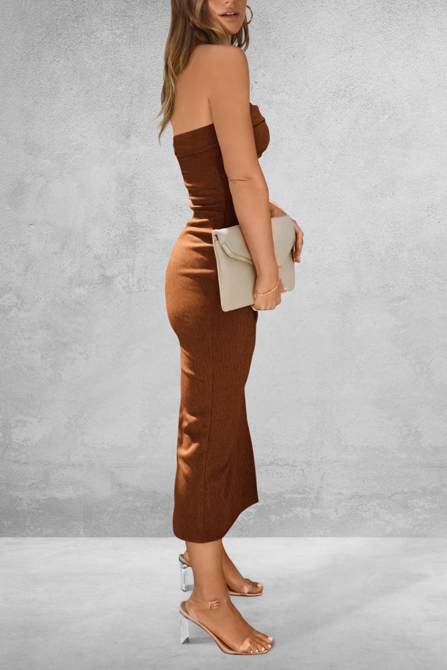 Effortlessly Chic Slit Tube Midi Dress