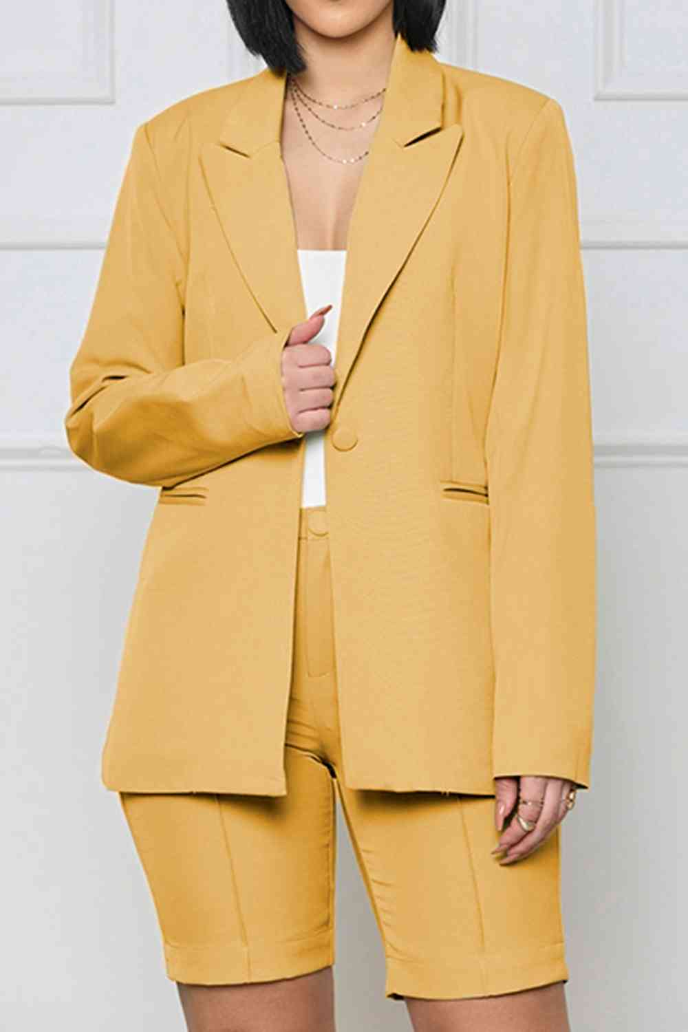 Long Sleeve Blazer and Shorts Set – Effortlessly Chic Two-Piece