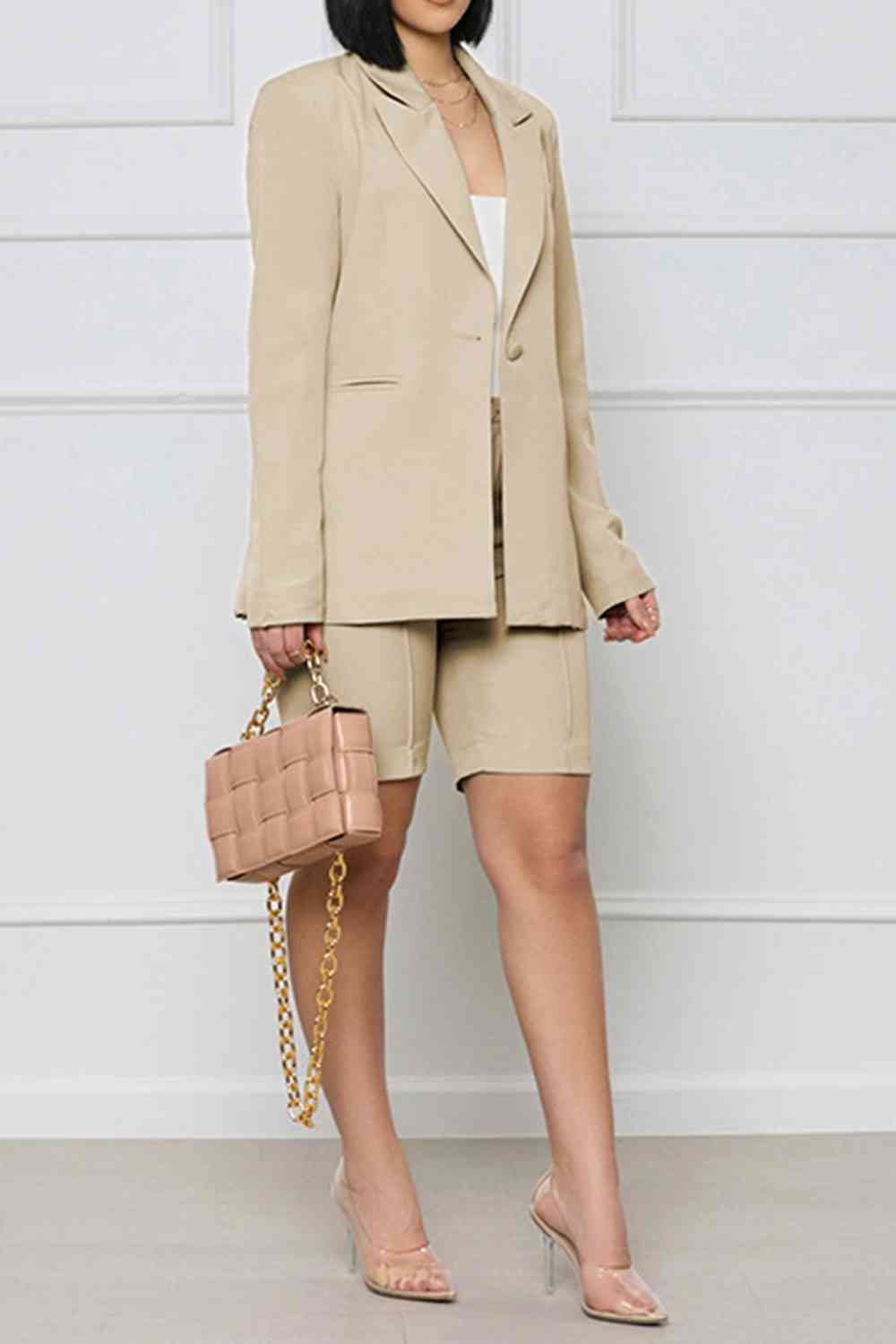 Long Sleeve Blazer and Shorts Set – Effortlessly Chic Two-Piece