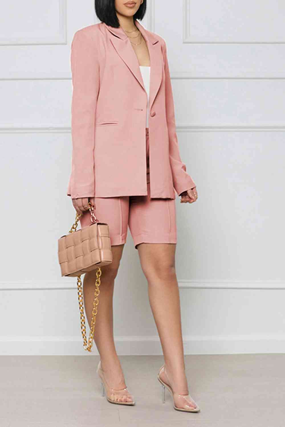 Long Sleeve Blazer and Shorts Set – Effortlessly Chic Two-Piece
