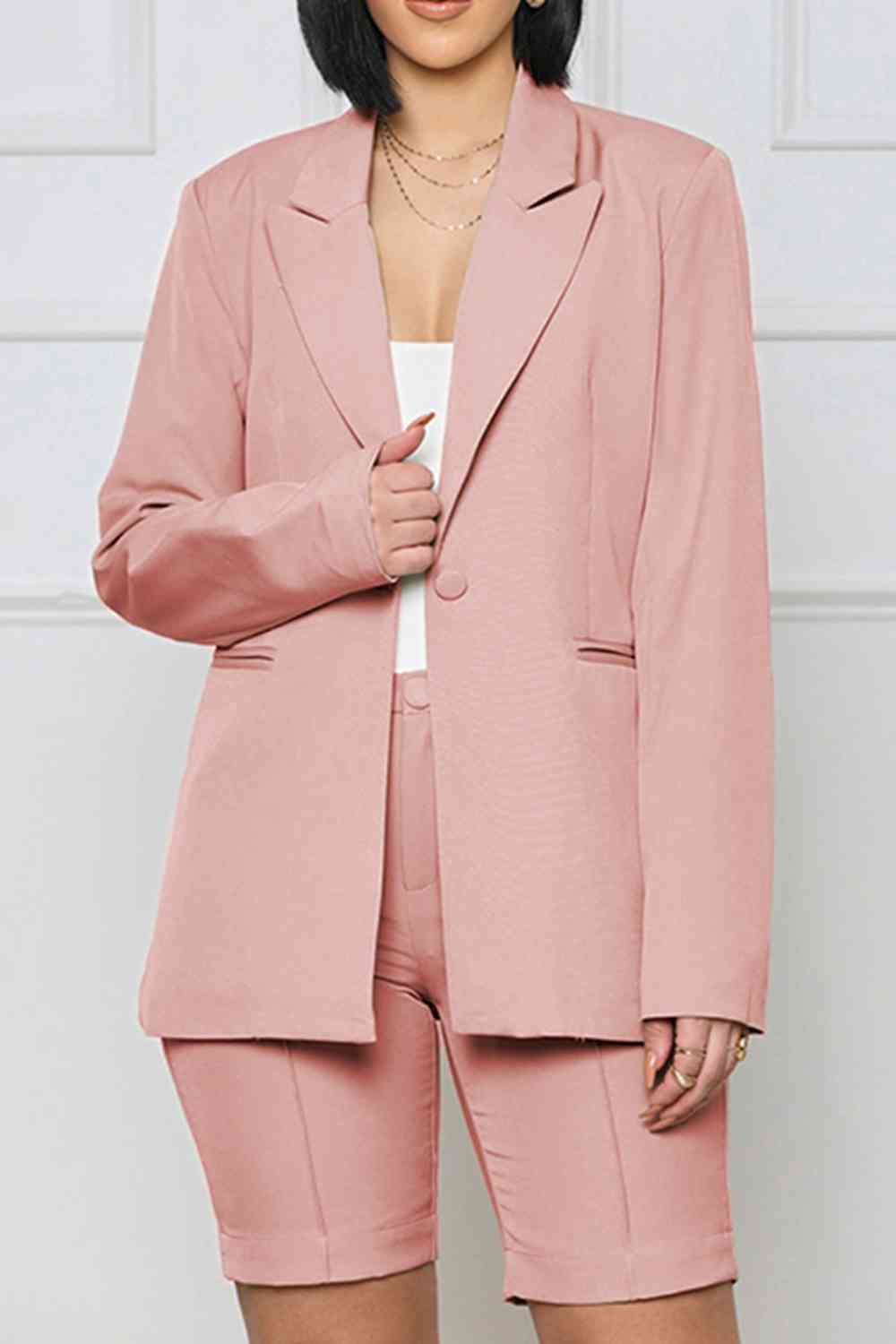 Long Sleeve Blazer and Shorts Set – Effortlessly Chic Two-Piece