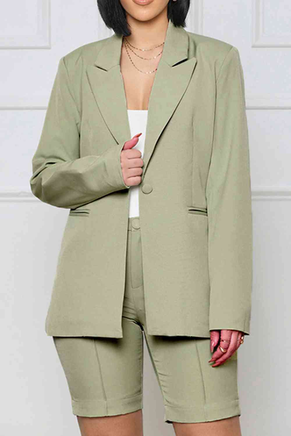 Long Sleeve Blazer and Shorts Set – Effortlessly Chic Two-Piece