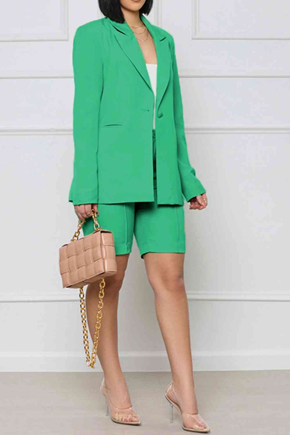 Long Sleeve Blazer and Shorts Set – Effortlessly Chic Two-Piece